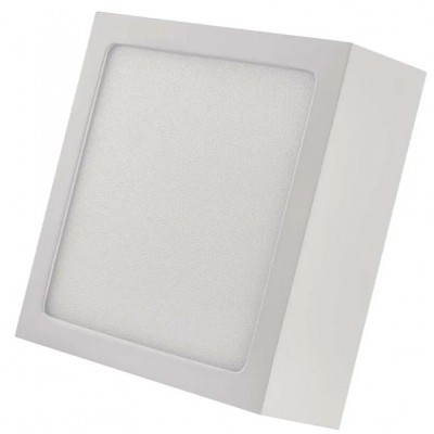 PLAM SQ 12,5W Stropní přisazené svítidlo, těleso kov, povrch bílá, difuzor plast opál, LED 12,5W, 1100lm, neutrální 4000K, 230V, IP40, rozměry 170x170x42mm.