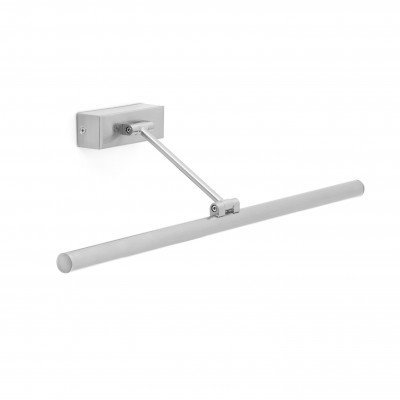 GRETE LED 12W Nástěnné svítidlo, základna ocel, povrch nikl mat, pro žářivku LED 1x12W, 3000K, 750lm, 230V, IP20, rozměry l=40mm, h=224mm, d=600mm