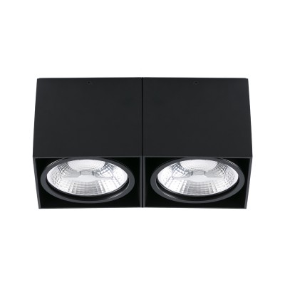 SNUFF 2x50W AR111 G53 Stropní, přisazené, bodové, svítidlo, těleso hliník, povrch černá, pro žárovku 2x50W, G53 AR111, 12V, trafo dodáváno samostatně, IP20, tř.3, 135x270x120mm