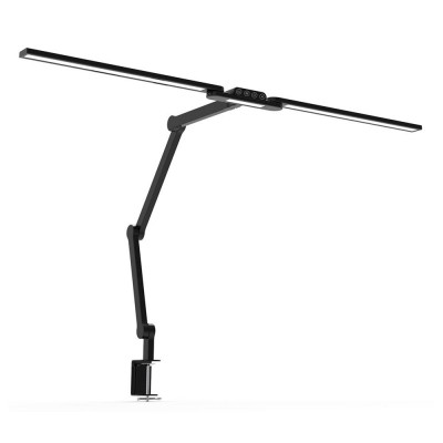 ADMIN 3S, 24W, CCT Stolní pracovní lampa, hliník, černá, 24W, 1400lm, stmívatelná 5 kroků , CCT nast teplota teplá 3000K - denní 6500 K, Ra >92, vč. adaptéru 230V/24V, IP20, rozměry v=840mm, l=950mm, úchyt svěr