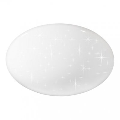 VANDA DUAL 36W+10W Stropní, přisazené svítidlo, základna kov, povrch bílá, difuzor plast opál se třpyt. efektem, LED 36W+10W, 2600lm+850lm, neutrální 4000K, 230V, IP20, rozměry d=500mm, h=123mm.