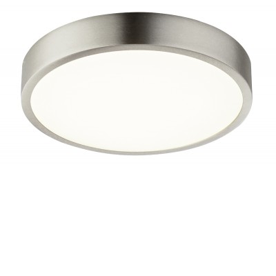 WILLO LED 22W IP20 kruhové VÝPRODEJ Stropní přisazené svítidlo, těleso hliník, povrch nikl mat, difuzor plast opál, LED 1x22W, 2475lm/1980lm, neutrální 4000K, stmív TRIAC, 230V, IP20, tř.2, rozměry d=170mm, h=26mm