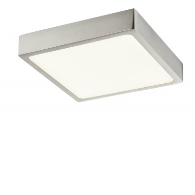 WILLO LED 15W IP20 čtvercové VÝPRODEJ Stropní přisazené svítidlo, těleso hliník, povrch nikl mat, difuzor plast opál, LED 1x15W, 1650lm/1350lm, neutrální 4000K, stmív TRIAC, 230V, IP20, tř.2, rozměry 145x145x26mm