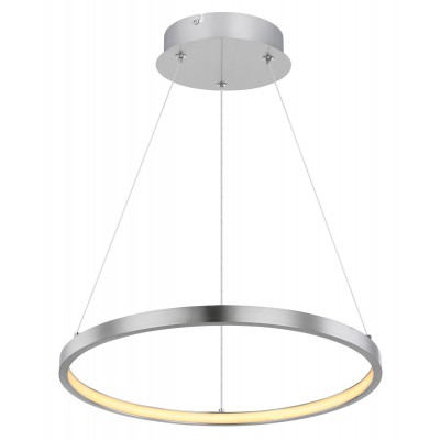MARIE 1, LED 19W Závěsné svítidlo,těleso kov, povrch nikl mat, difuzor plast opál, LED 19W, 1400lm/900lm, teplá 3000K, 230V, IP20, rozměry  d=385mm, vč. lankového závěsu h=1200mm lze zkrátit