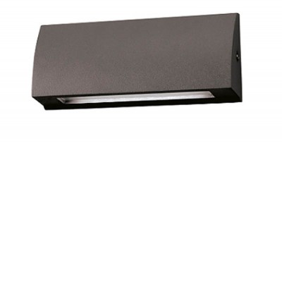 STAIRS LED 3W 6W 10W IP54 Nástěnné venkovní svítidlo pro osvětlení schodiště, těleso hliník, povrch šedočerná antracit, difuzor sklo, LED 10W, 850lm, neutrální 4000K, Ra80, 230V, IP54, tř.1, rozměry 245x80x45mm, svítí