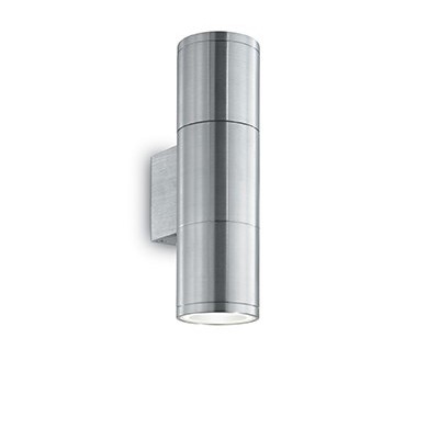 PUTY Nástěnné venkovní svítidlo  těleso hliník, povrch přírodní broušený, sklo čiré, pro žárovku 2x35W, GU10 ES50, 230V, IP44, rozměry 65x110x210mm, svítí nahoru/dolů