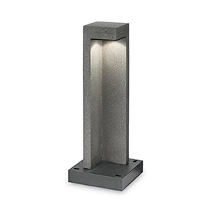 KORK LED 1X7W Sloupkové venkovní svítidlo, základna kov černá mat, těleso porézní kamenina, povrch šedá, LED 1x7W, 450lm, teplá 3000K, Ra80, 230V, IP55, tř.2. rozměry 180x180x490mm, svítí dolů
