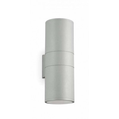PUTY Nástěnné venkovní svítidlo  těleso hliník, povrch šedá, sklo čiré, pro žárovku 2x60W, E27, 230V, IP54, rozměry 110x150x310mm, svítí nahoru/dolů.