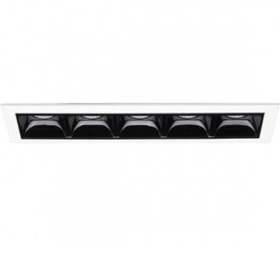 GETINGEN RC 12W Stropní podhledové bodové buňkové svítidlo, těleso hliník, povrch černá, rámeček bílá, LED 12,5W, 1100lm/teplá 3000K, 1250lm/neutrální 4000K, UGR<19, Ra80, 230V, IP20, tř.2, rozměry 1460x480x450mm.