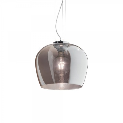 HEIDE, 1x60W, E27 Závěsné svítidlo, základna kov, difuzor sklo kouřová šedá/jantarová, pro žárovku 1x60W, E27, 230V, IP20, tř.2, rozměry d=320mm, h=280mm, závěsný kabel l=2430mm lze zkrátit.