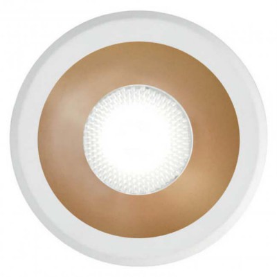 HAYGEN LED 3W Stropní, podhledové bodové svítidlo, těleso hliník, povrch bílá a zlatá, LED 3W, teplá 3000K, 210lm, 230V, IP20, tř.2, rozměry d=40mm, h=40mm.