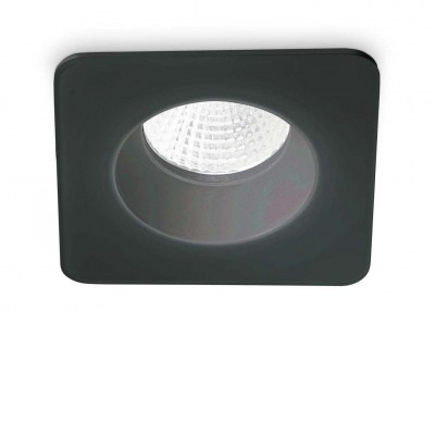 HUKEL IV SQ Podhledové stropní bodové svítidlo, čtvercové, těleso hliník, povrch bílá/černá, LED 8W, teplá 3000K, 800lm, 230V, do koupelny IP65, tř.2, rozměry 100x83mm, h=50mm.