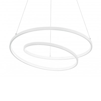 HUSUM HL Závěsné svítidlo, těleso kov, povrch bílá, difuzor plast opál, LED 47W, teplá 3000K, 5000lm, 230V, IP20, tř.1, rozměry d=600mm, závěsný kabel l=1500mm, lze zkrátit.