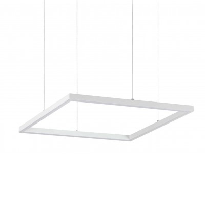 GREIS HL SQ Závěsné svítidlo, těleso hliník, povrch bílá, difuzor plast opál, LED 33W, teplá 3000K, 2650lm, 230V, IP20, tř.2, rozměry 500x500mm, závěsné lanko l=2050mm, lze zkrátit.