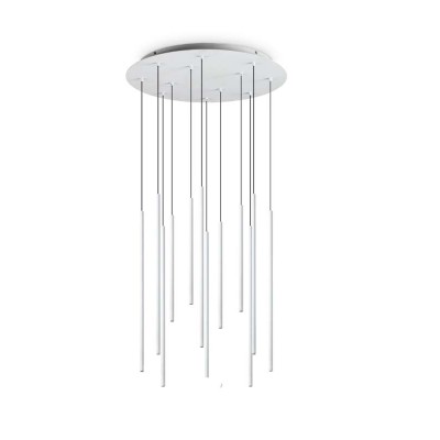 RACIO HL 19W Závěsné svítidlo, lustr, základna kov, povrch bílá, LED 19W, 2050lm, teplá 2700K, 230V, IP20, rozměry d=600mm, vč. závěs. kabelů l=1500mm, lze zkrátit.