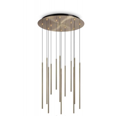 RACIO HL 19W Závěsné svítidlo, lustr, základna kov, povrch mosaz, LED 19W, 2050lm, teplá 2700K, 230V, IP20, rozměry d=600mm, vč. závěs. kabelů l=1500mm, lze zkrátit.