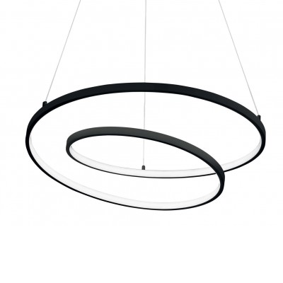 HUSUM HL Závěsné svítidlo, těleso kov, povrch bílá/černá/mosaz, difuzor plast opál, LED 47W/5000lm, 59W/6000lm, teplá 3000K, 230V, IP20, tř.1, rozměry dle typu, závěsný kabel lze zkrátit.