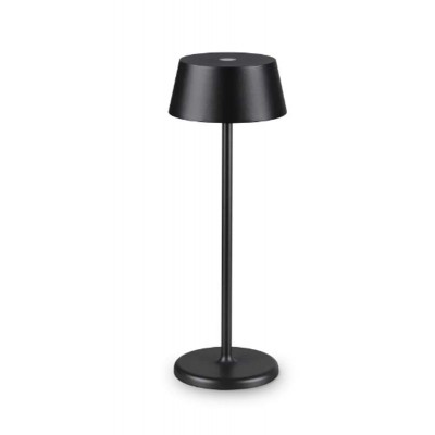 KORYTE TL 1,5W Stolní venkovní lampa, těleso kov, povrch černá, difuzor plast opál, LED 1,5W, 230lm, teplá 3000K, dotykové stmívání, nabíjení USB-C, výdrž cca 7 hodiny, IP54, rozměry d=115mm, h=320mm.