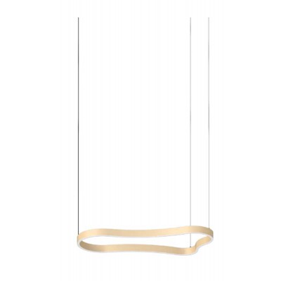 REMEDI 45W Závěsné svítidlo, lustr, základna kov černá, těleso kov povrch zlatá, dif plast opál. LED 45W, 6350lm, teplá 3000K, 230V, IP20, tř.2, rozměry 1254x50x663mm, vč. závěs lanka l=2093mm, lze zkr.