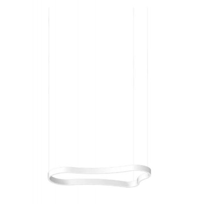 REMEDI 54W Závěsné svítidlo, lustr, základna kov černá, těleso kov povrch bílá, dif plast opál. LED 54W, 7500lm, teplá 3000K, 230V, IP20, tř.2, rozměry 1556x50x870mm, vč. závěs lanka l=2093mm, lze zkr.