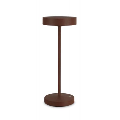 ULZED 2W, IP54 Stolní venkovní lampa, těleso hliník, povrch kávová, difuzor plast opál, LED 2W, 230lm, teplá 3000K, nabíjení USB-C, výdrž cca 4 hodiny, IP54, rozměry d=120mm, h=320mm.