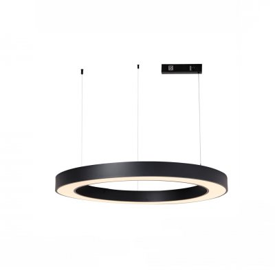 HL 68W Tuya-Z Závěsné svítidlo, kov, bílá/černá, dif plast opál, LED 68W, 4620lm, smart TUYA, Zigbee 3.0, dálk ovl. (souč.) nebo tel.  CCT nast teplota teplá 2700K - denní 6500K, stmív., 230V, IP20, rozměry d=950mm, vč. záv. lank l=1200mm.