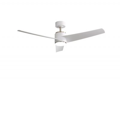 LED 18W Tuya WiFi CCT Stropní ventilátor s osvětlením, kov, bílá + stříbrná, dif plast opál, LED 18W, smart TUYA, WiFi, dálk ovl (včetně). nebo tel. CCT nast. teplá 3000K-denní 6000K, 230V, rozměry d=1320mm, h=350mm