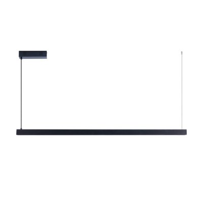 LED 26W Tuya WiFi CCT Závěsné svítidlo, kov, černá a dřevo černé, LED 26W, 3315lm, dálk ovl. Beacon (včetně), nebo tel. TUYA WiFi, nast CCT  teplá 2700K-denní 6500K, stmív., 230V, IP20, 1220x50x31mm, vč záv. lanka l=2000mm