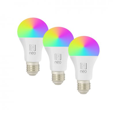 LED 11W E27 Tuya ZigBee CCT TW RGB, SADA 3ks- Chytrá LED žárovka 11W, 1055lm, E27, vyzařovací úhel 240°, pomocí aplikace v telefonu TUYA Zigbee, nast teplota CCT TW 2700K-6500K, stmívatelná, RGB, Ra80, 230V, d=60mm, h=120mm.