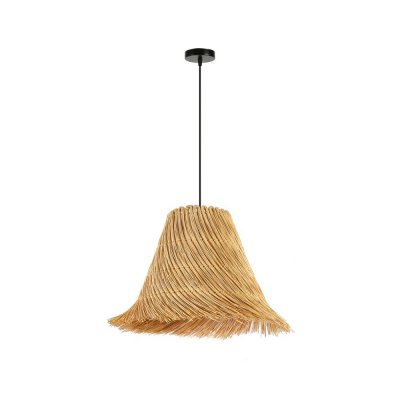 40W E27 Závěsné svítidlo, základna kov, povrch černá, stínítko ratan, pro žárovku 1x40W, E27, 230V, IP20, tř. 1, rozměry d=450mm, h=330mm, vč závěs kabelu l=1200mm, lze zkrátit.