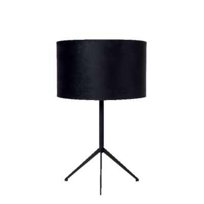 CHROG TL 1x60W, E27 Stolní lampa, těleso kov, povrch černá/zlatá, stínítko textil černá, pro žárovku 1x60W, E27, 230V, IP20, tř.2, rozměry stínítka: d=300mm, h=180mm, lampy: h=480mm, vypínač na kabelu.