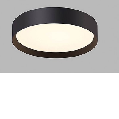 LUBINES CR Stropní přisazené svítidlo, těleso hliník, povrch černá, difuzor plast opál, LED 30W, 2010lm, přepín teplota CCT teplá 3000K, neutrální 4000K, stmív TRIAC, 230V, IP20, rozměry d=400mm, h=90mm