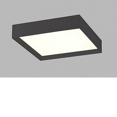 HLOHOW C Stropní svítidlo, těleso hliník, povrch černá, difuzor plast opál, LED 30W, 2010lm, přepín teplota CCT teplá 3000K, neutrální 4000K, stmív DALI/PUSH, 230V, IP20, rozměry 400x400x90mm