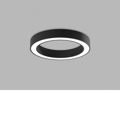 CALAIS SL C Stropní svítidlo, těleso hliník, černá, difuzor plast opál, LED 50W, 3900lm, TW Tunnable white CCT teplá 3000K, neutrální 4000K, Ra80, stmív ZigBee, 230V, IP20, rozměry d=600mm, h=85mm