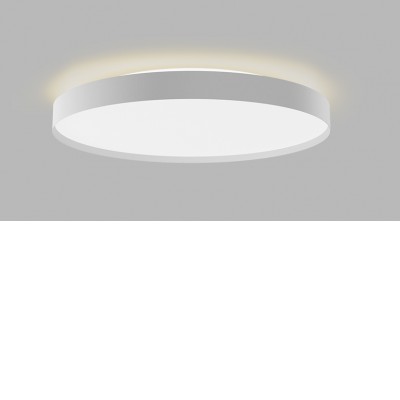 TOMAN 55+10W TRIAC Stropní svítidlo, hliník, bílá, dif plast opál, LED 55W+10W, 4875lm, přepín. teplota CCT teplá 3000K- neutrální 4000K, stmív. TRIAC, Ra90, 230V, IP20, rozměry d=600mm, h=85mm, svítí nahoru/dolů