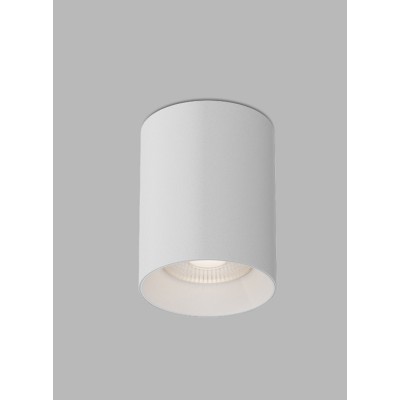 PORTIA 8W Stropní, bodové svítidlo, těleso kov, povrch bílá, LED 8W, 720lm, teplá 3000K, 230V, IP20, rozměry d=75mm, h=95mm.