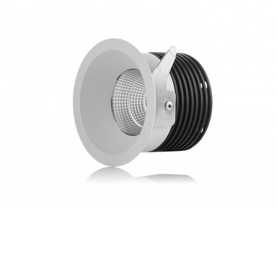 GOGO B 9W CCT IP44 TRIAC Stropní podhledové bodové svítidlo, hliník, bílá, LED 9W, 735lm, nast. teplota CCT teplá 3000K-neutrální 4000K, stmív. TRIAC, vyzař. úhel 60°, UGR<19, Ra90, 230V, do koupelny IP44, d=82mm, h=52mm.