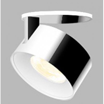 CANNES LED 11W Stropní podhledové bodové svítidlo vyzař úhel 30°, nastavitelný sklon svícení 90°, hliník, povrch bílá/chrom, LED 11W, 770lm, teplá 3000K, Ra80, stmív TRIAC, 230V, IP20, rozměry d=77mm, h=77mm