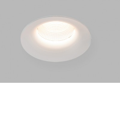 GOGO C 9W IP44 TRIAC Stropní podhledové bodové svítidlo, těleso hliník, bílá, LED 9W, 735lm, teplá 2700K, stmív. TRIAC, vyzař. úhel 60°, UGR<19, Ra90, 230V, do koupelny IP44, rozměry d=82mm, h=52mm.
