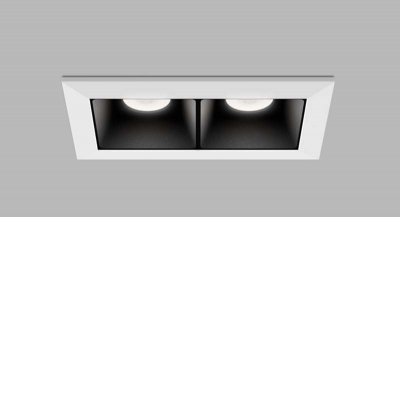 CERGY 4W CCT Podhledové zápustné svítidlo, těleso hliník, povrch černá, rámeček bílá, LED 2x2W, 560lm, přepín CCT teplota teplá 3000K-neutrální 4000K, Ra90, UGR<19, 230V, IP20, rozměry 75x50x45mm.