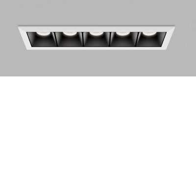 CERGY 10W CCT Podhledové zápustné svítidlo, těleso hliník, povrch černá, rámeček bílá, LED 5x2W, 1400lm, přepín teplota CCT-TW teplá 3000K-neutrální 4000K, stmív. DALI, Ra90, UGR<19, 230V, IP20, 147x50x45mm.