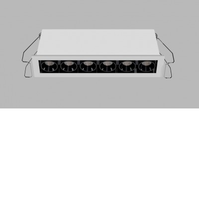 VENLOS 10W CCT DALI/PUSH Podhledové bodové svítidlo, hliník, rámeček bílá, buňky černá, LED 10W, 800lm, přepín CCT teplá 2700K/3000K/neutr 4000K, stmív, DALI/PUSH, Ra90, UGR<19, 230V, IP20, rozměry 126x40x31mm.