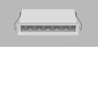 VENLOS ASYM 10W CCT TRIAC Podhledové svítidlo, ASYMETRICKÉ svíc. (wallwasher), hliník, rámeček bílá, LED 10W, 800lm, přepín CCT teplá 2700K/3000K/neutr 4000K, stmív. TRIAC, UGR<19, 230V, IP20, 113x45x31mm.