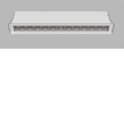 VENLOS ASYM 20W CCT TRIAC Podhledové svítidlo, ASYMETRICKÉ svíc. (wallwasher), hliník, rámeček bílá, LED 20W, 1600lm, přepín CCT teplá 2700K/3000K/neutr 4000K, stmív. TRIAC, UGR<19, 230V, IP20, 212x45x31mm.