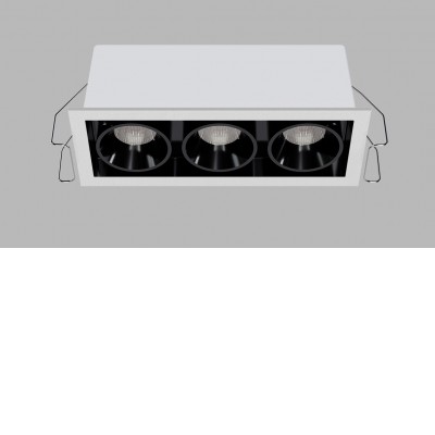 VENLOS 15W CCT DALI/PUSH Podhledové bodové svítidlo, hliník, rámeček bílá, buňky černá, LED 15W, 1200lm, přepín CCT teplá 2700K/3000K/neutr 4000K, stmív. DALI/PUSH, Ra90, UGR<19, 230V, IP20, rozměry 153x62x50mm.