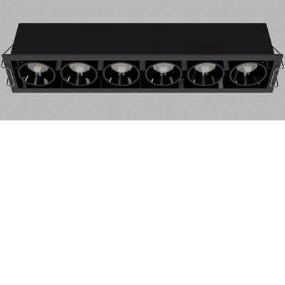 VENLOS 30W CCT TRIAC Podhledové bodové svítidlo, hliník, rámeček černá, buňky černá, LED 30W, 2400lm, přepín CCT teplá 2700K/3000K/neutr 4000K, stmív. TRIAC, Ra90, UGR<19, 230V, IP20, rozměry 287x62x50mm