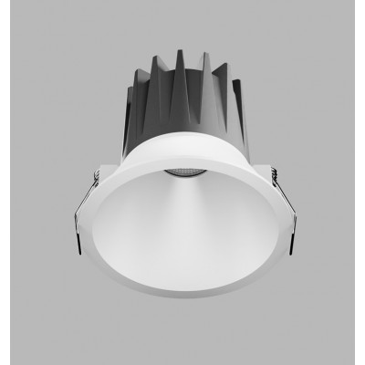BEKRO 15W CCT DALI/PUSH Podhledové bodové svítidlo, hliník a plast, povrch bílá, LED 15W, 1050lm, přepín CCT teplá 2700K/3000K/neutr 4000K, stmív. DALI/PUSH, Ra90, UGR<19, 230V, IP20, rozměry d=100mm, h=100mm.