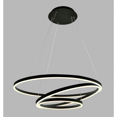 CHATOU 136W CCT Závěsné svítidlo, těleso hliník, povrch bílá, nebo černá, difuzor plast opál PMMA, LED 136W, 12104lm, nast. teplota CCT teplá 3000K-neutrální, stmív dle typu, 230V, IP20, tř.1, d=800+600+400mm, vč závěs lanka l=2500mm, lze zkr