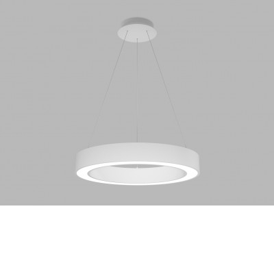 CALAIS SL SU LED 50W, 80W Závěsné svítidlo, hliník, bílá, difuzor plast opál, LED 50W, 3900lm, přepínatelná teplota CCT teplá 3000K, neutr 4000K, Ra80, stmív TRIAC, 230V, IP20, rozměry d=600mm, h=85mm, závěs 2500mm