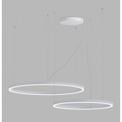 CHATOU HL 104W CCT TRIAC Závěsné svítidlo, těleso kov, bílá, LED 104W, přepín. CCT teplota teplá 3000K-neutr 4000K, stmív. TRIAC, 230V, IP20, d=600mm+800mm, vč závěs lanka l=2500mm, lze zkr.